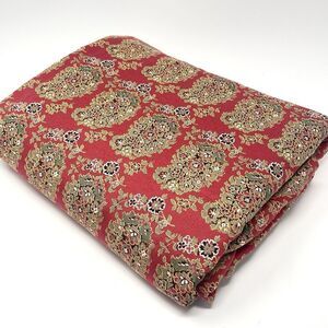 NEW Pottery Barn Greta Bhotah Red Paisley King Duvet Cover Linen Cotton Blend